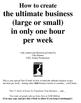 Thumbnail Create The Ultimate Business In Only One Hour Per Week!
