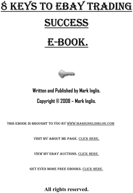 Product picture 8 Keys To eBay Trading Success!