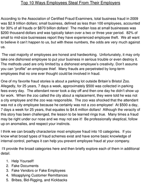 Product picture Are Your Employees Stealing From You?