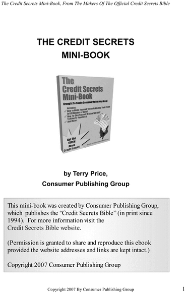 Product picture Credit Secrets!